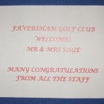 Faversham Golf Club Wedding Welcome Message